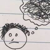 stick figure with a messy mind